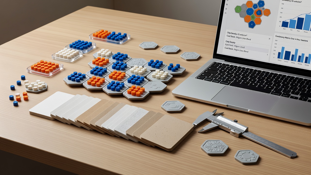 Erweiterbares Poker-Set mit abgestimmten Materialien bei Dämmerlicht