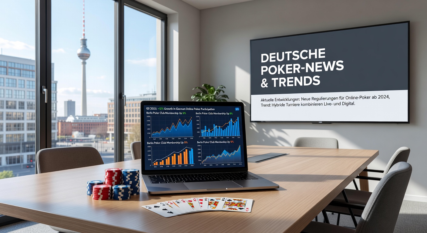 Blick auf ein reguliertes Pokerturnier in einem deutschen Casino mit Spielern an grünen Tischen und professioneller Ausstattung