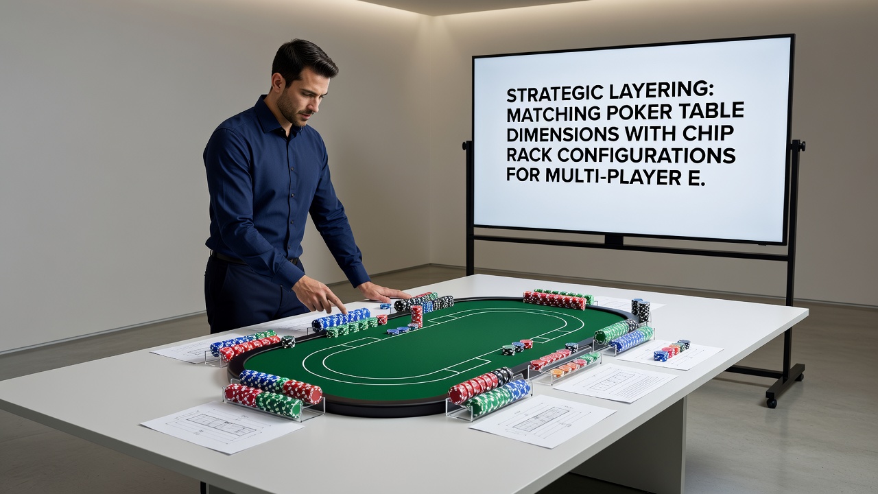 Detailansicht von Chip-Racks auf einem angepassten Pokertisch